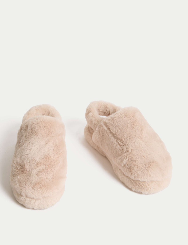 M&S Collection faux fur mule slippers - British product