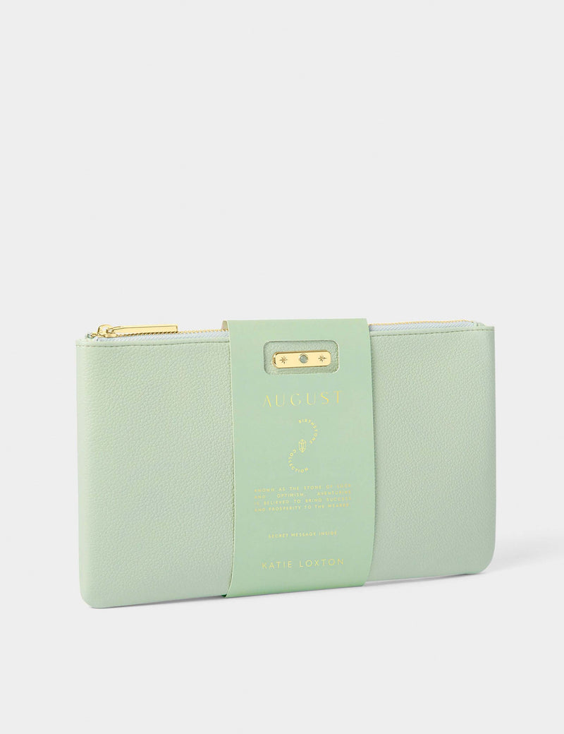 Katie Loxton faux leather August birthstone pouch purse, imported from the UK