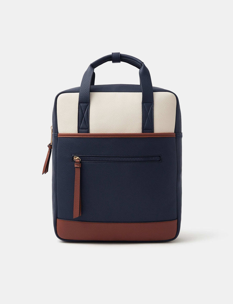 Accessorize faux leather colour block backpack (British brand)