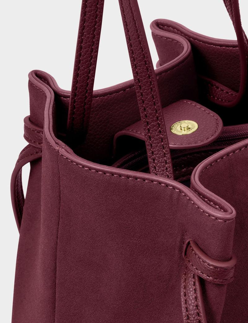 Katie Loxton faux leather bucket bag with detachable strap, imported from the UK