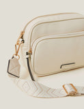Accessorize faux leather double zip cross body camera bag - British product