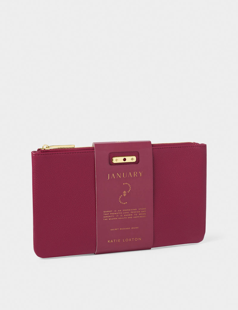 Katie Loxton faux leather January birthstone pouch - British product