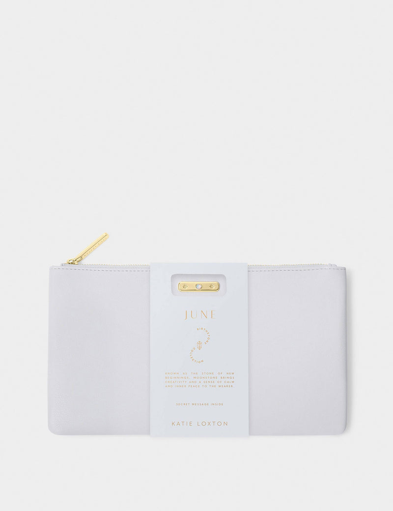 Katie Loxton faux leather June birthstone pouch, imported from the UK