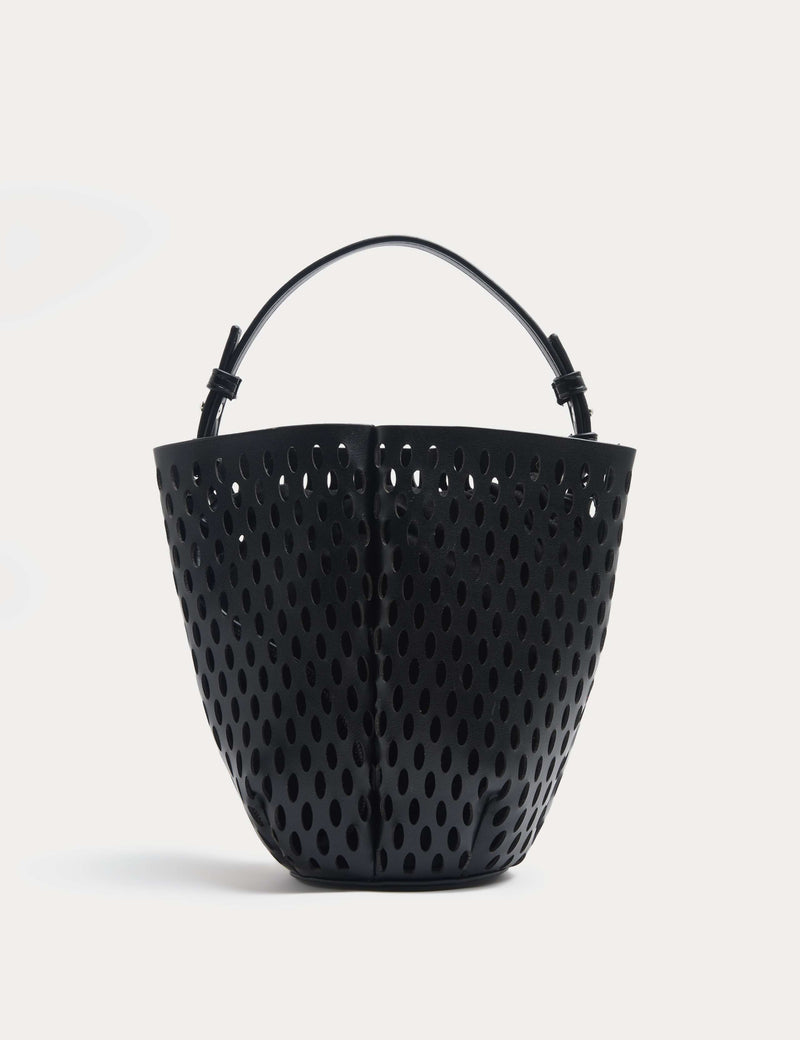 M&S faux leather tulip bucket bag with laser cut - British product
