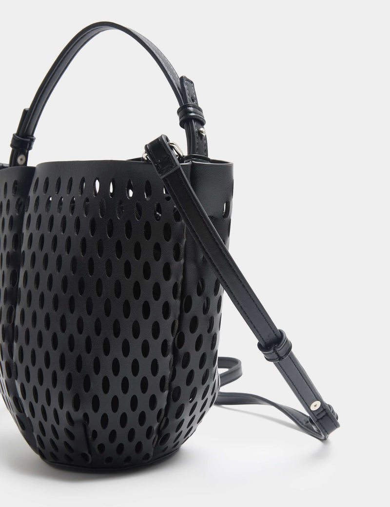 M&S faux leather tulip bucket bag with laser cut - British product