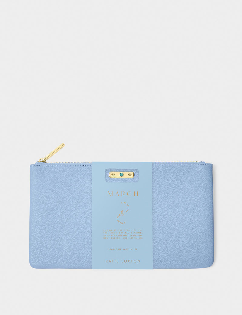 Katie Loxton March birthstone pouch in faux leather (British brand)