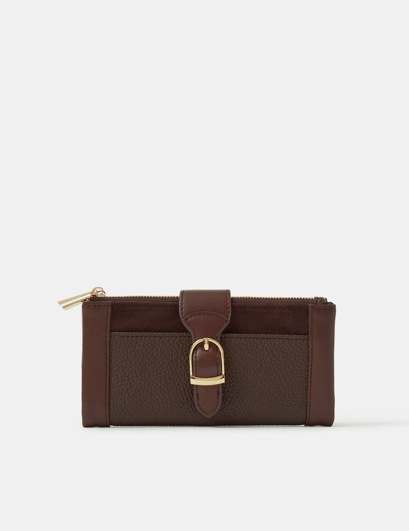 Accessorize faux leather purse with buckle closure - British product