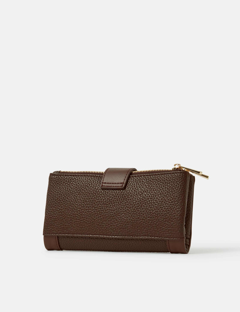 Accessorize faux leather purse with buckle closure - British product