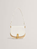 Ted Baker faux leather raffia twist lock shoulder bag (British brand)