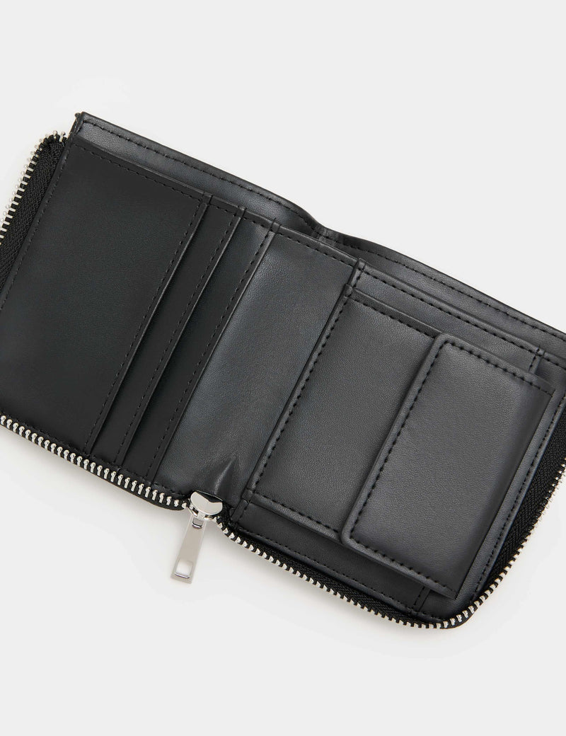M&S faux leather textured bi-fold zip wallet, imported from the UK