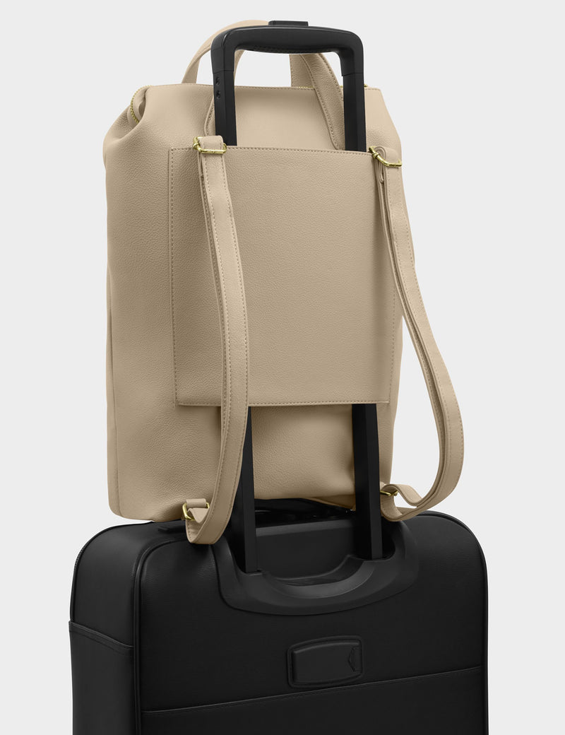 Faux Leather Top Handle Cabin Backpack