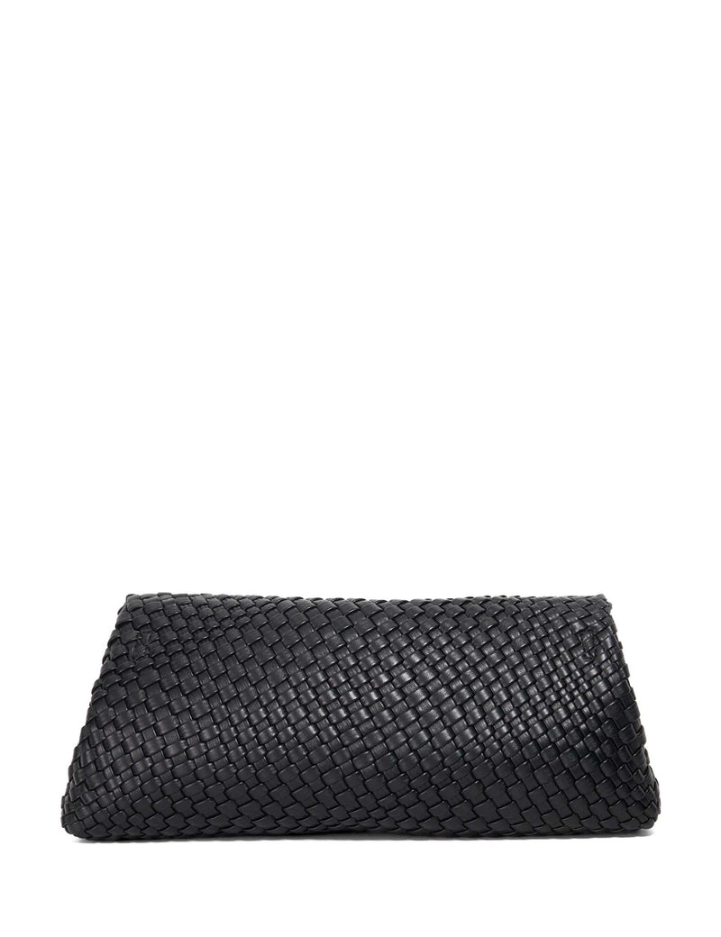 Dune London faux leather woven clutch bag, UK version