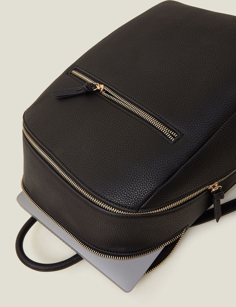 Accessorize faux leather zip around backpack (British brand)