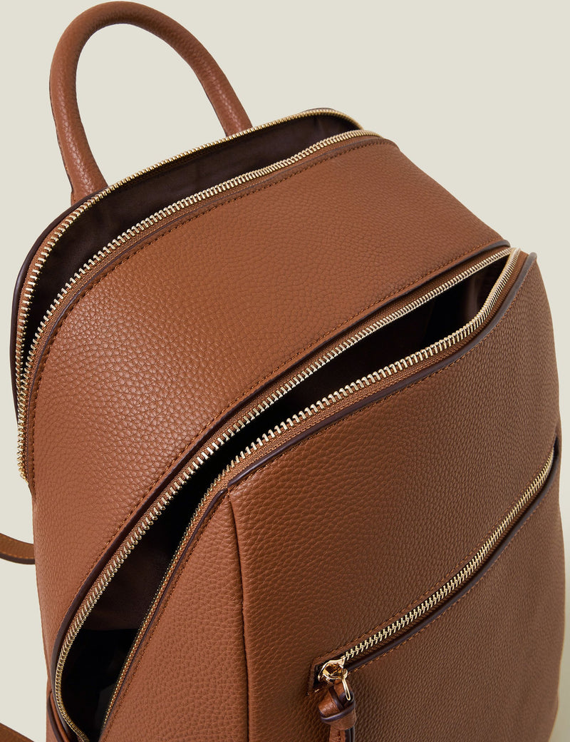 Accessorize faux leather zip around backpack (British brand)