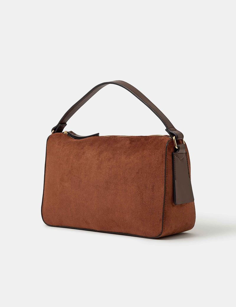 Accessorize faux suede grab bag with strap - British product