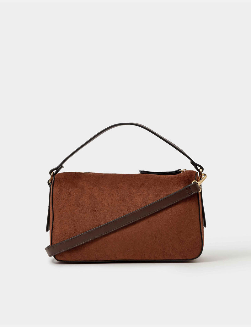 Accessorize faux suede grab bag with strap - British product