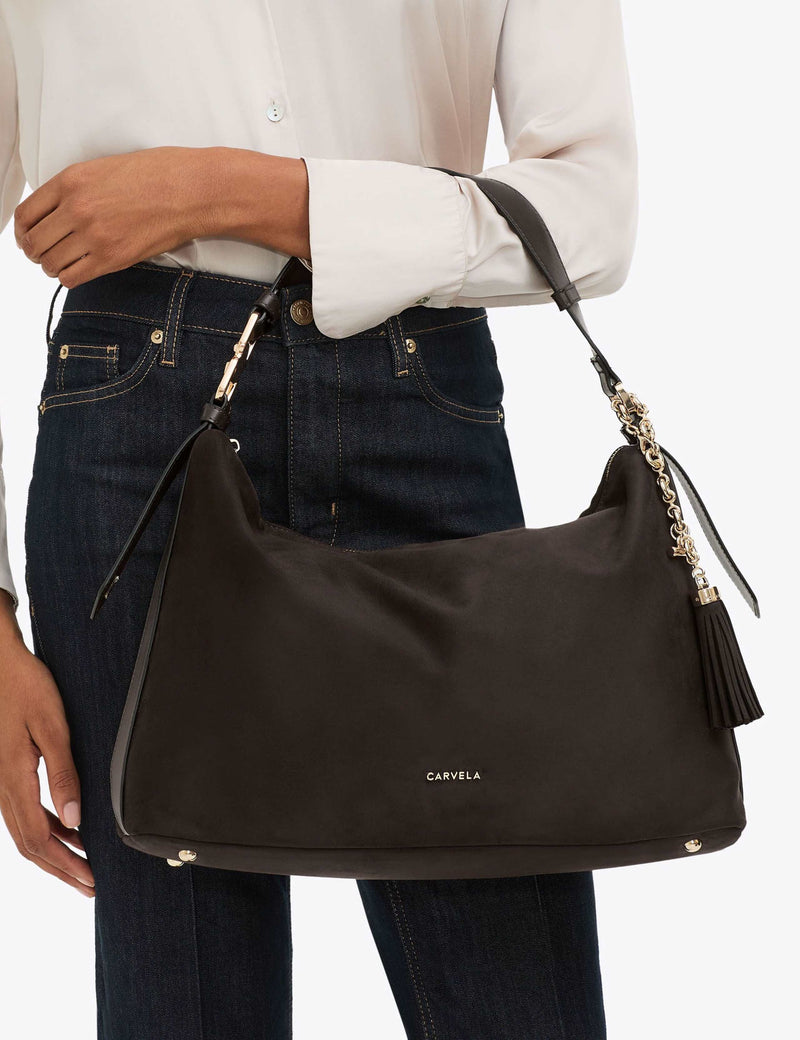 Carvela faux suede hobo shoulder bag British brand