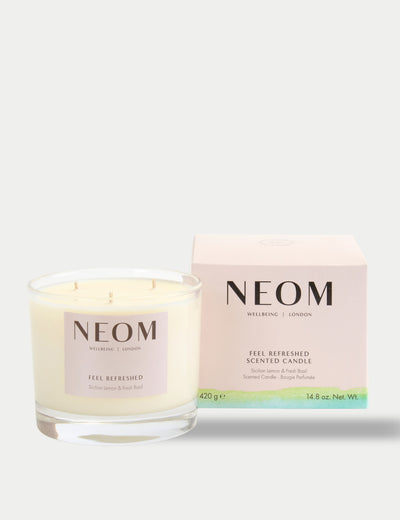 M&S NEOM Wellbeing Feel Refreshed 3 Wick Candle 420g- Buy online at McGrocer