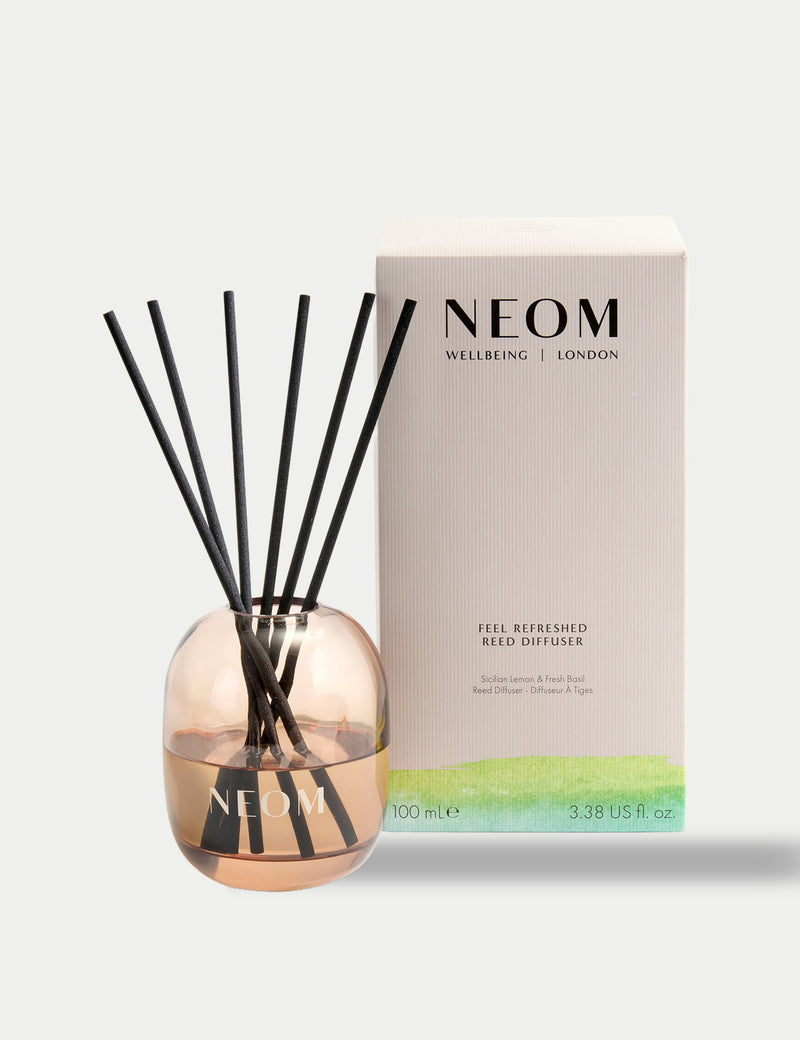 NEOM Feel Refreshed Reed Diffuser with Sicilian lemon and basil 100ml - British product
