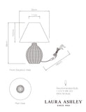 Laura Ashley Fernhill woven wicker table lamp, UK version