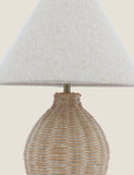 Laura Ashley Fernhill woven wicker table lamp, UK version