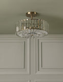 Laura Ashley Fernhurst crystal semi flush ceiling light 34cm, imported from the UK