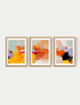 East End Prints Fire Triptych Trio Set Framed Wall Art