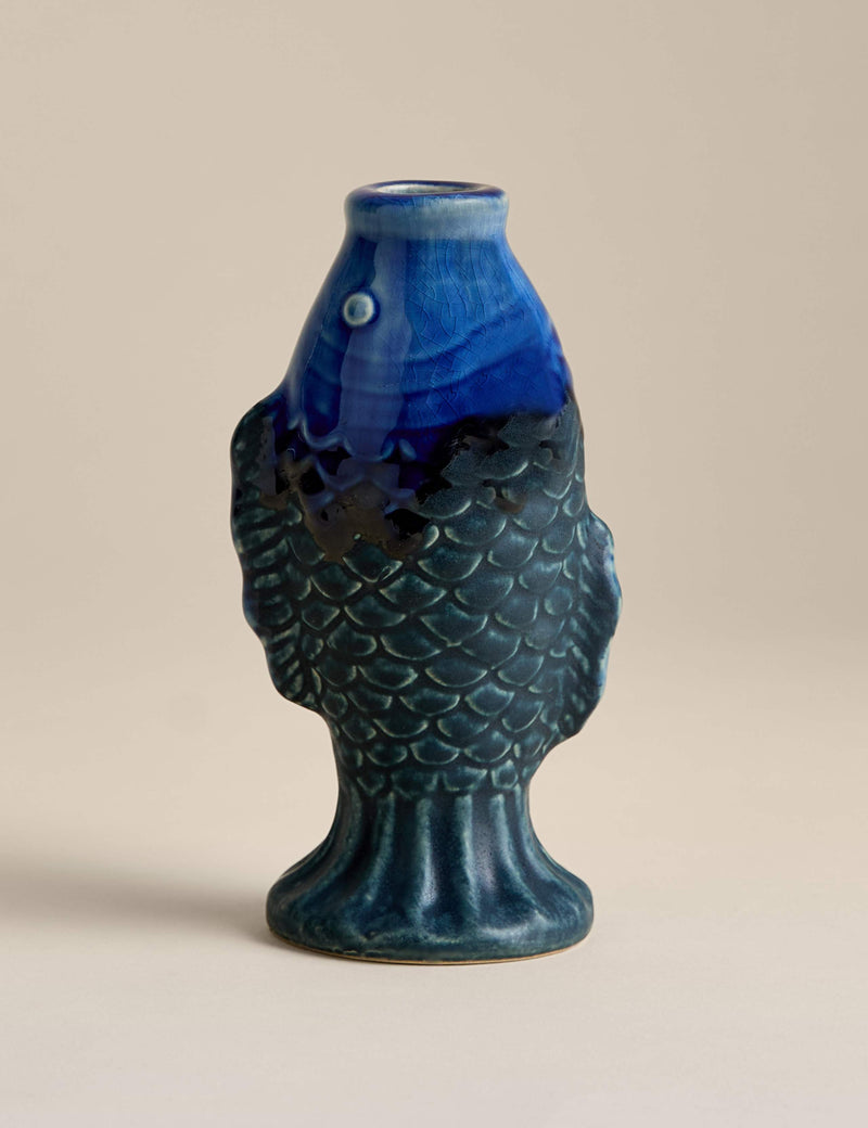 Fish ceramic dinner candle holder 17.4cm (British brand)