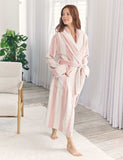Fleece Striped Dressing Gown