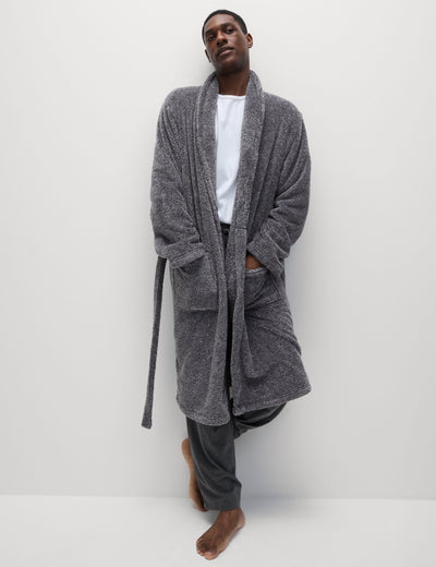 M&S Collection Fleece Supersoft Dressing Gown Regular Fit