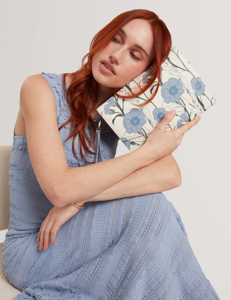 Ted Baker floral clutch bag with wrist strap, imported from the UK