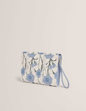 Ted Baker floral clutch bag with wrist strap, imported from the UK