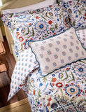 Floral Festival quilted cushion 100% cotton (British brand)