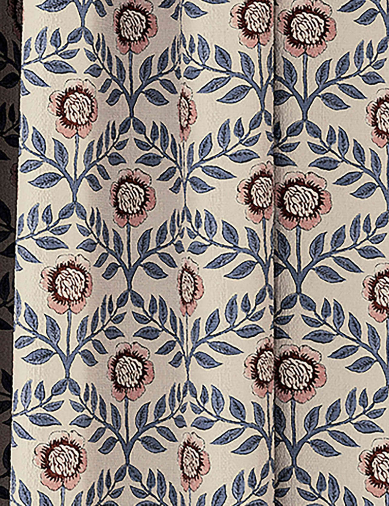 Joules Floral Foulard pure cotton pencil pleat curtains - British product