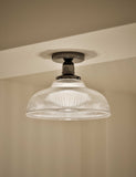 Florence flush ceiling light clear glass shade 30cm - British product