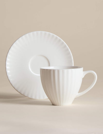 M&S Fluted Hampton Cup & Saucer Set- Buy online at McGrocer