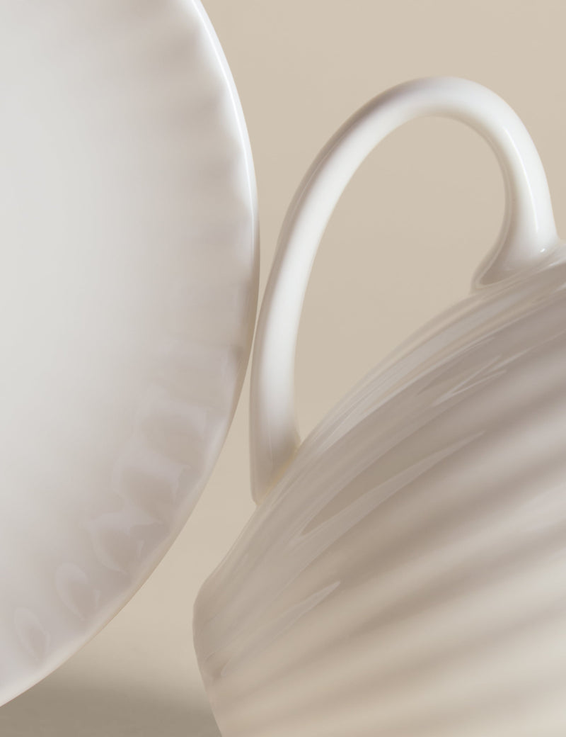 Fluted Hampton cup and saucer set, imported from the UK