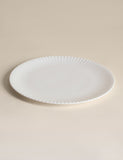 Fluted Hampton dinner plate made from china - British product