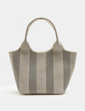Flyknit striped top handle grab bag woven design - British product