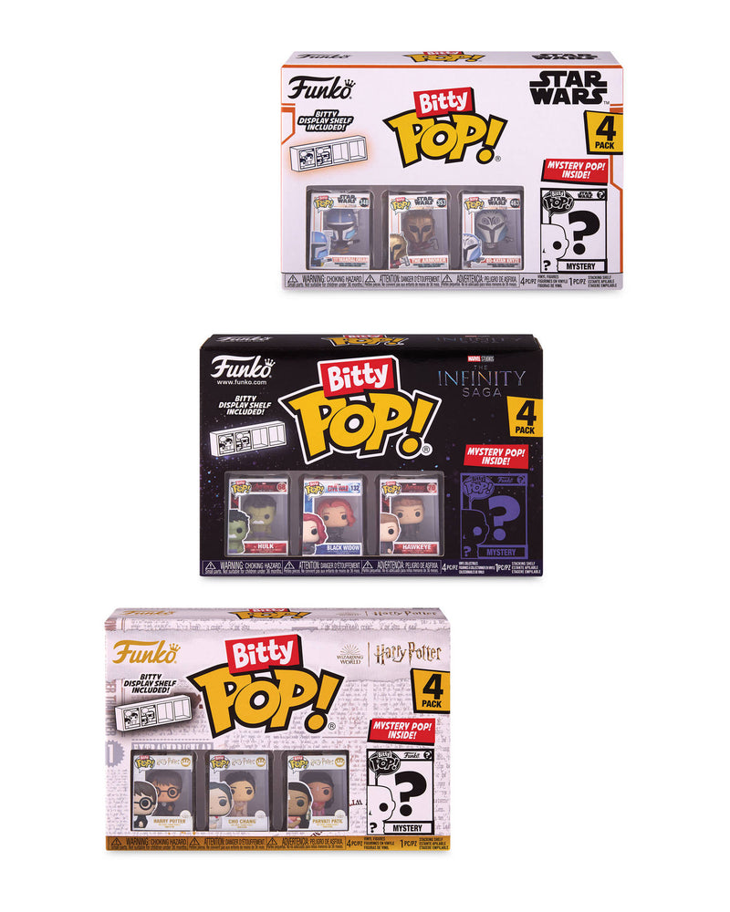 Funko Bitty Pop assortment 4 pack, imported from the UK