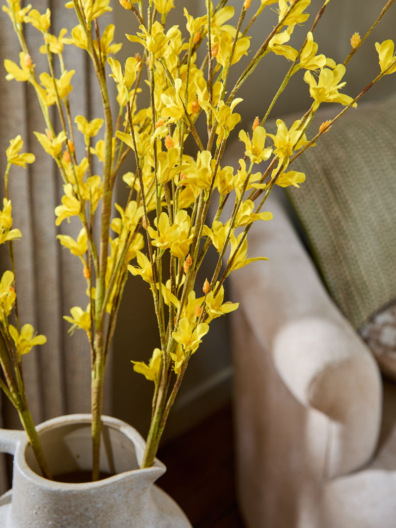 Yellow artificial forsythia stems set of 3, UK version