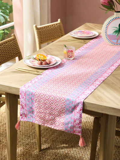 Next Pink Artist Floral Border Table Runner 220cm x 40cm- Buy online at McGrocer