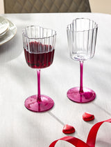 Next Pink Scalloped Heart Wine Glasses Set of 2- Buy online at McGrocer