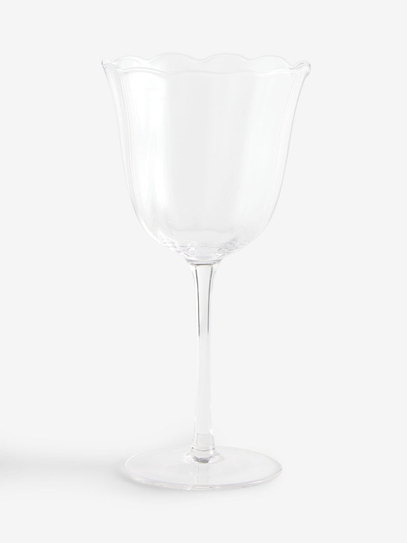 Clear scallop wine glasses set of 4, imported from the UK