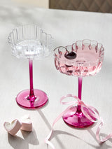 Next Set of 2 Pink Scalloped Heart Cocktail Glasses- Buy online at McGrocer