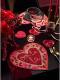 Pink scalloped heart cocktail glasses set of 2, 16.5cm (British brand)