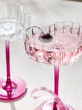 Pink scalloped heart cocktail glasses set of 2, 16.5cm (British brand)