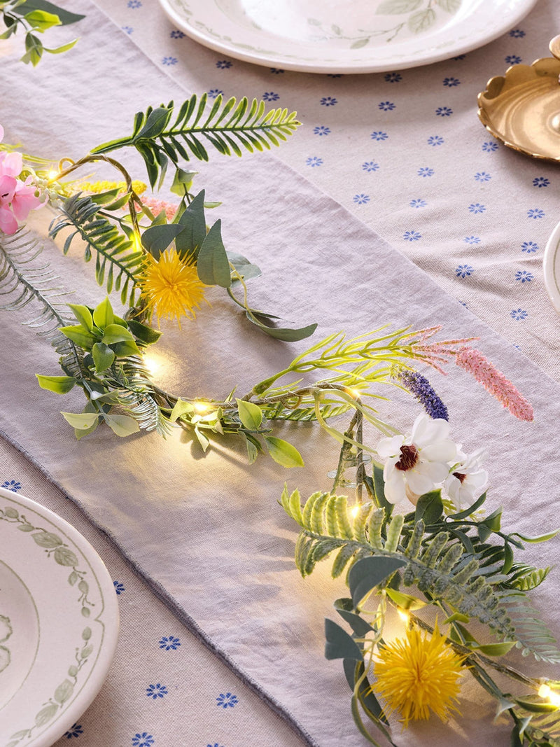 Lights4fun pre lit spring flower garland 1.5m, UK version