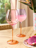 Pink purple tinted wine glasses set of 2, UK version