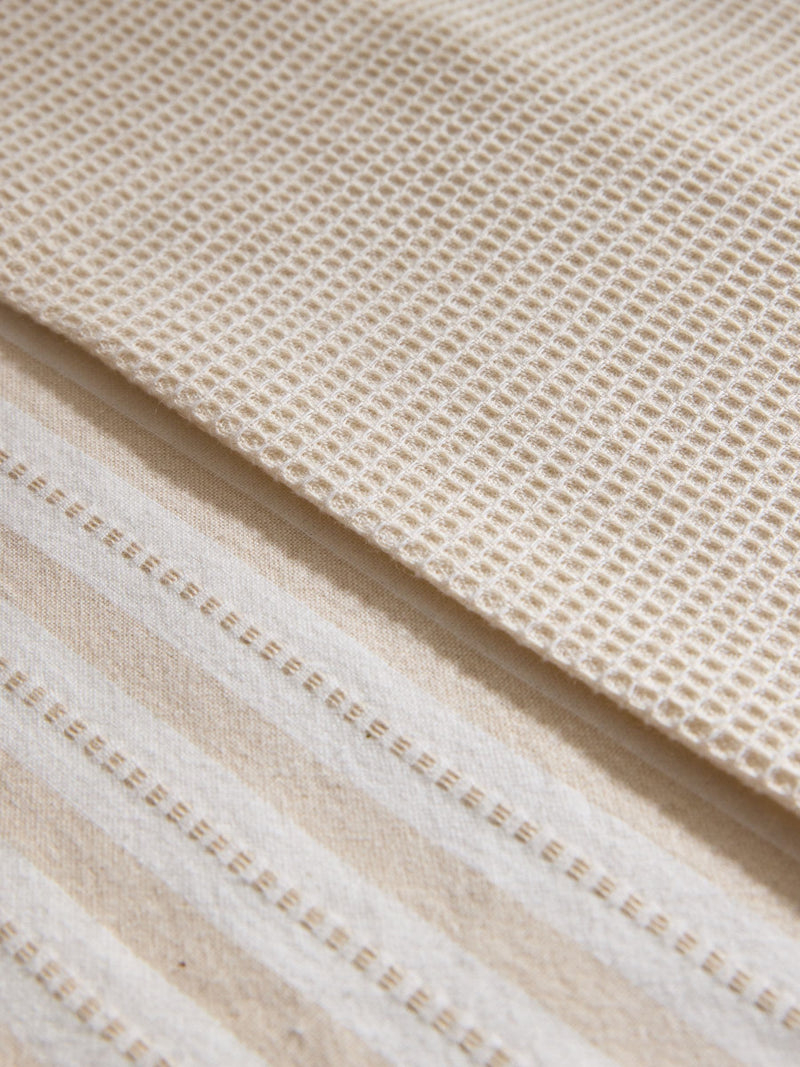 Set of 5 natural weave cotton tea towels, UK version